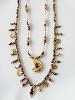 Collier pierres Dina marron doré