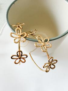 Boucles fleurs créoles doré