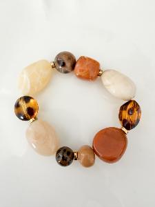 Bracelet perles Nikita marron beige