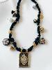 collier ex voto noir doré