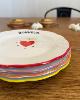 Set de 4 assiettes amour coeur