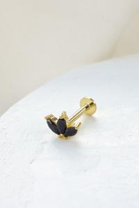 boucle piercing Zoé noir doré de Shlomit Ofir