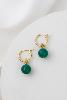 Boucles Lara vert fonçé doré de Shlomit Ofir