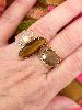 Bague pierres Mado marron blanc doré