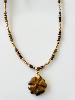 Collier pierres Daniella marron doré