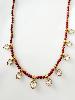Collier pierres coeurs marron strass doré