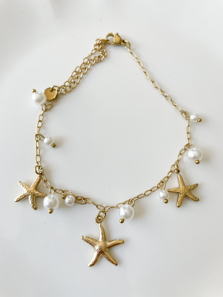 bracelet de cheville étoile de mer doré