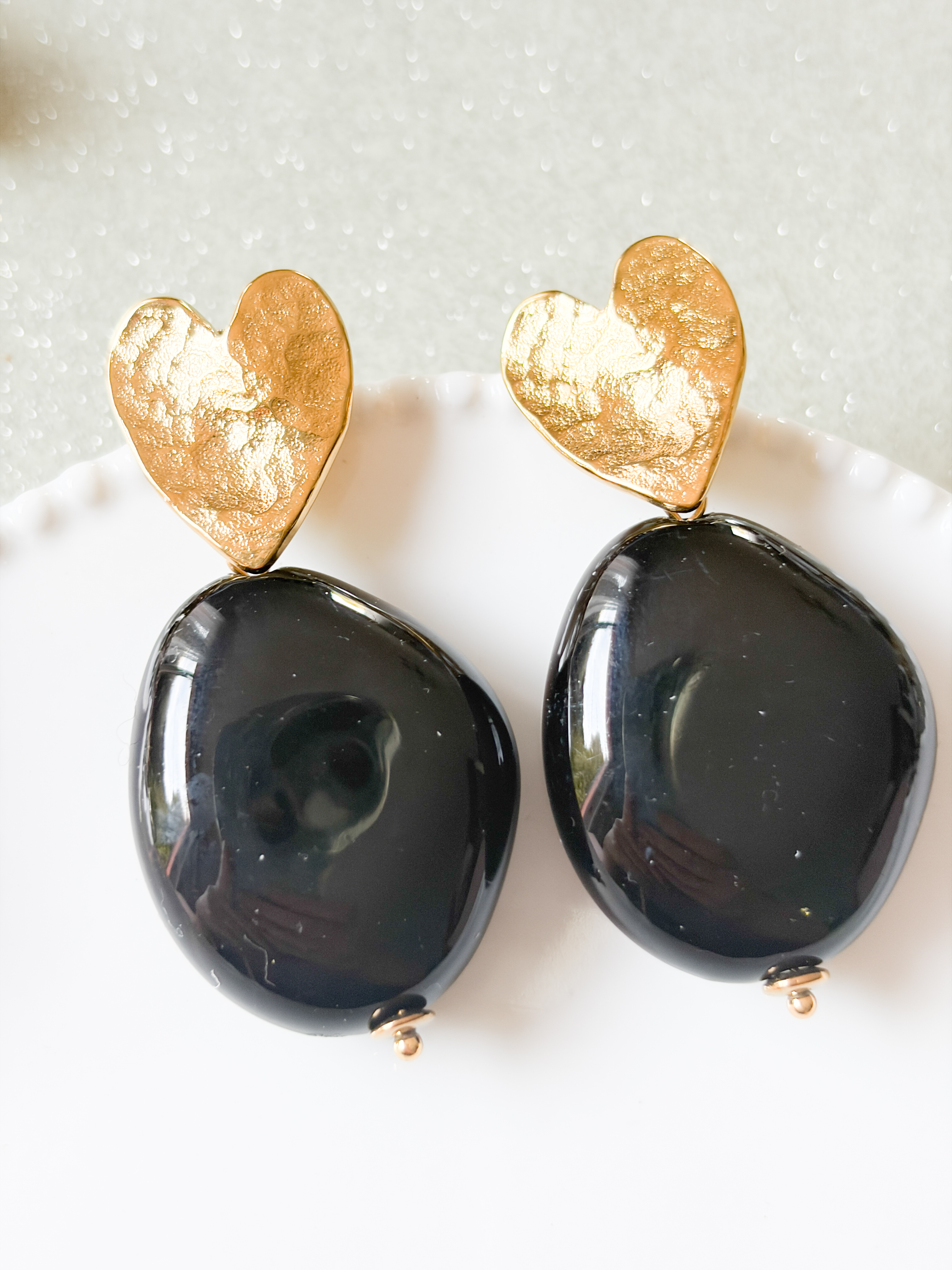 boucles Iris noir doré