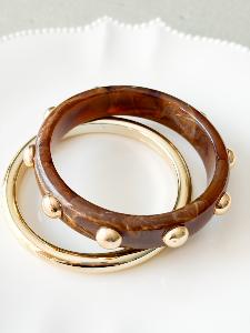 Bracelet Mina marron doré