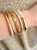 Bracelet 5 rangs beige doré