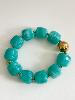 Bracelet perles turquoise doré