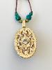Collier pierres Lou vert rose doré