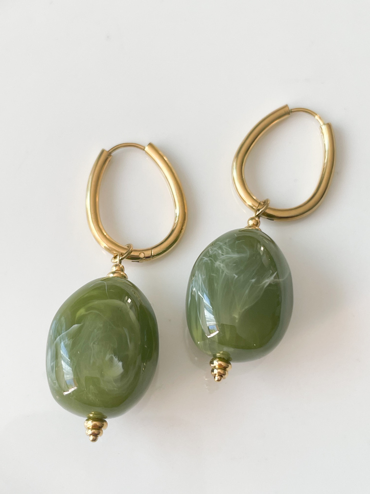 boucles Odile kaki doré