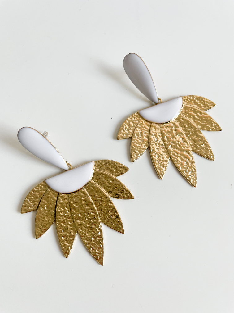 boucles Ara blanc doré 