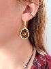 Boucles pierres Betty marron doré