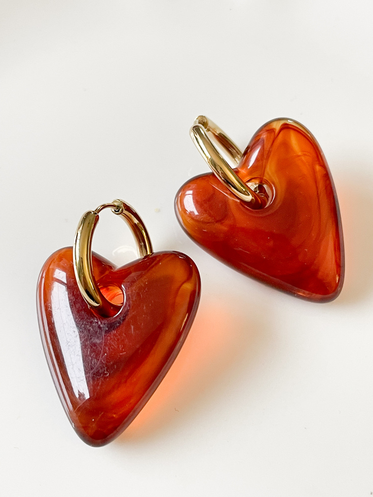 Boucles Agathe ambre doré