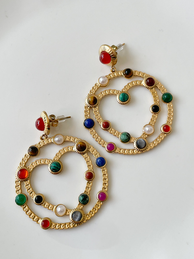 Boucles coeur multi doré du Live