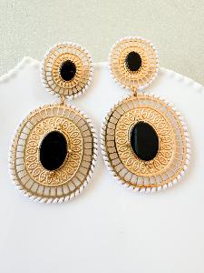 Boucles Byzance noir doré 