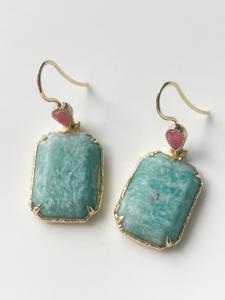 boucles Agatha turquoise doré