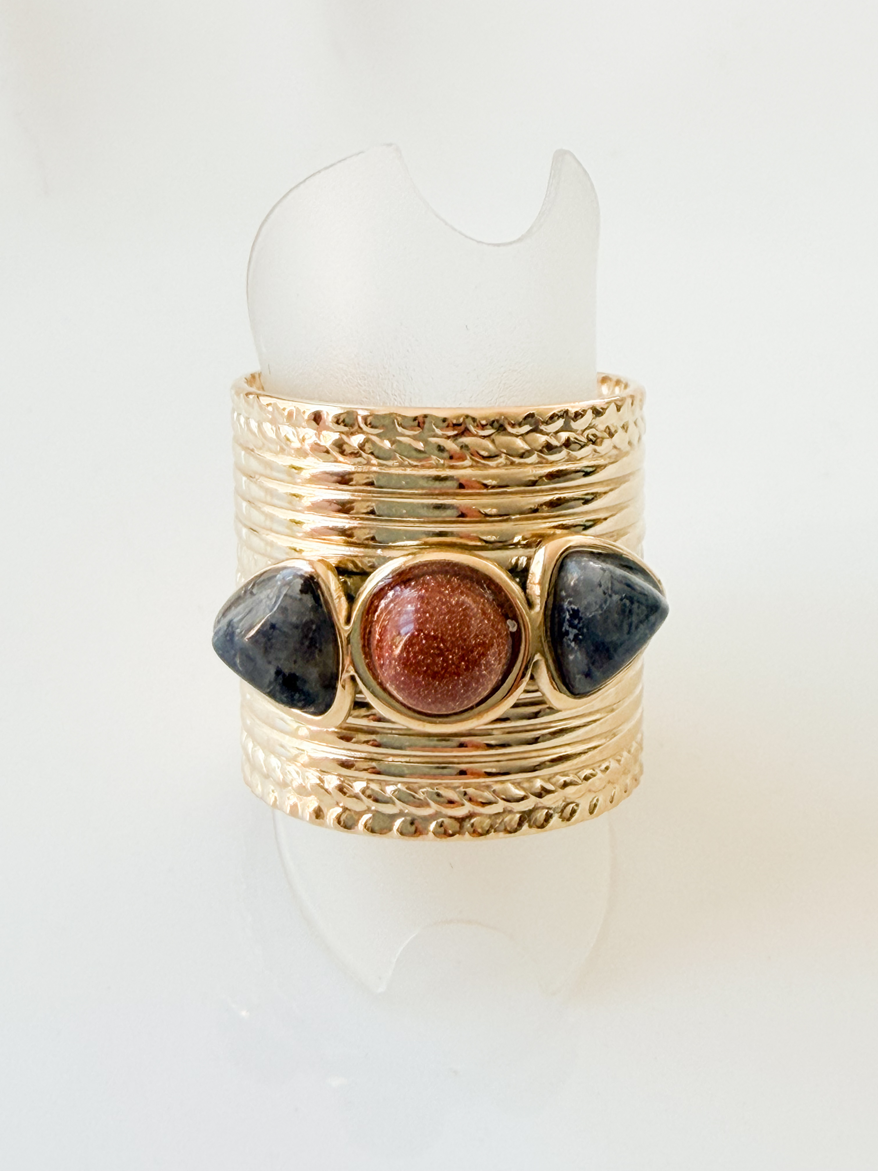Bague Large marron doré
