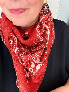 foulard bandana grand modèle brique