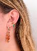 Boucle solo pierres malachite verte doré