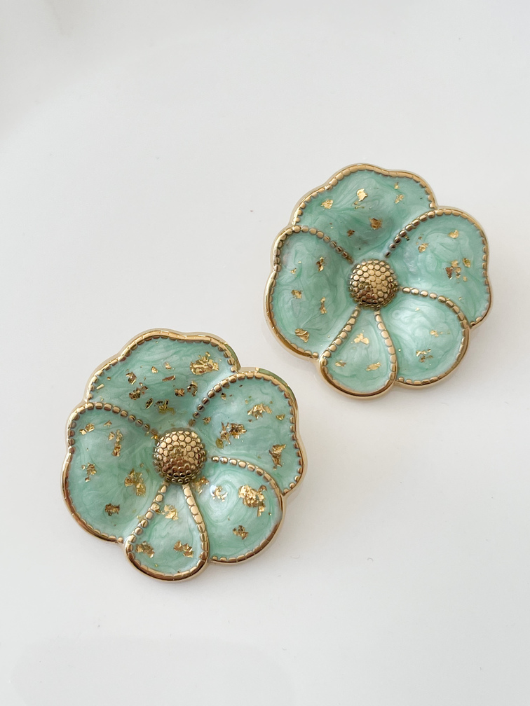 boucles Jackie vert doré