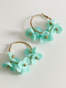 Boucles créoles Mila turquoise doré