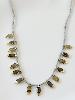 Collier pierres Randy gris doré