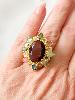 Bague pierres Nina marron doré 