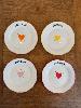 Set de 4 assiettes amour coeur