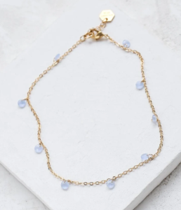 Bracelet de cheville Milos bleu doré 