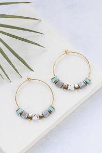 boucles Bali hoop turquoise doré de Shlomit Ofir