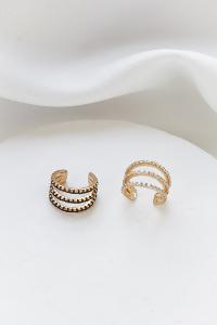boucle Billie earcuff blanc doré de Shlomit Ofir