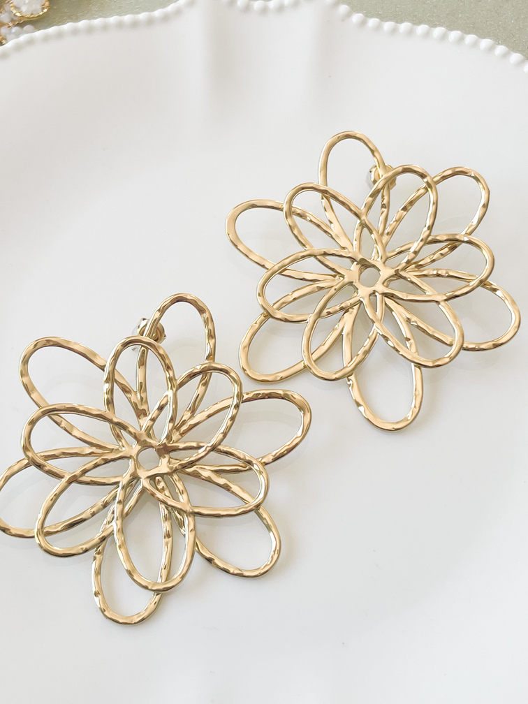 boucles big flower doré