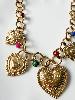 Collier breloques coeurs doré