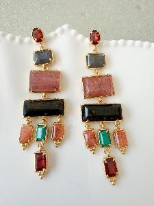 Boucles pierres Rita multi doré