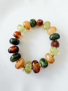 Bracelet Paula multi kaki doré