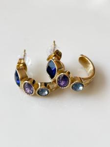 boucles Belle bleu doré