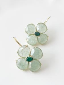 Boucles Sophia verte doré