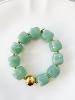 Bracelet perles vert clair doré