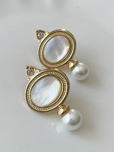 Boucles Odile nacré doré
