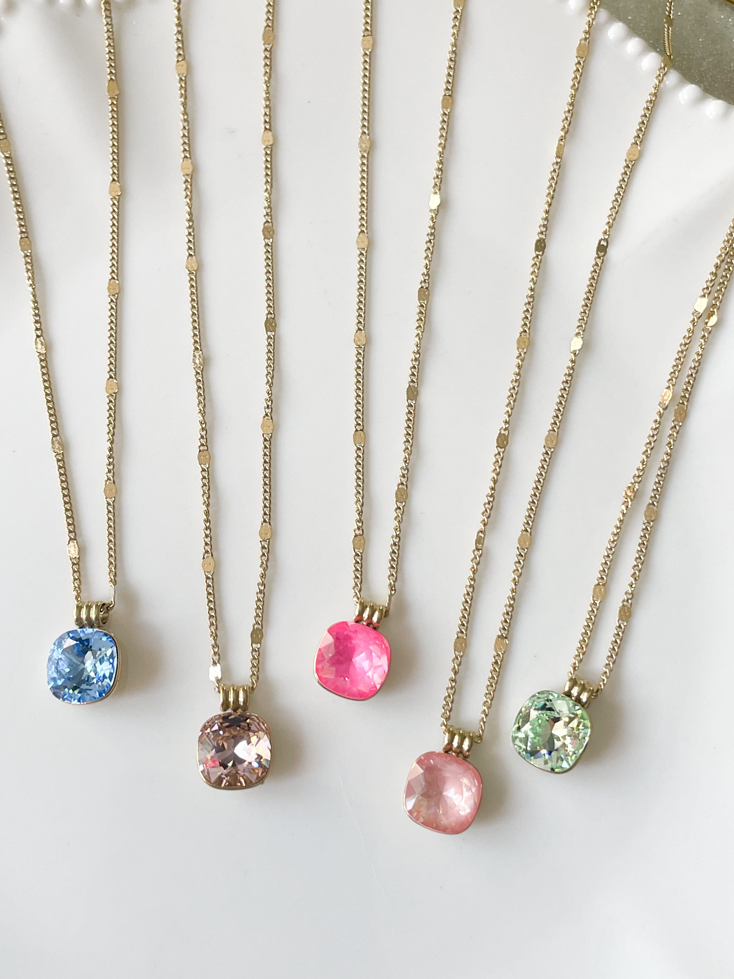 Collier cristal BB rose clair doré