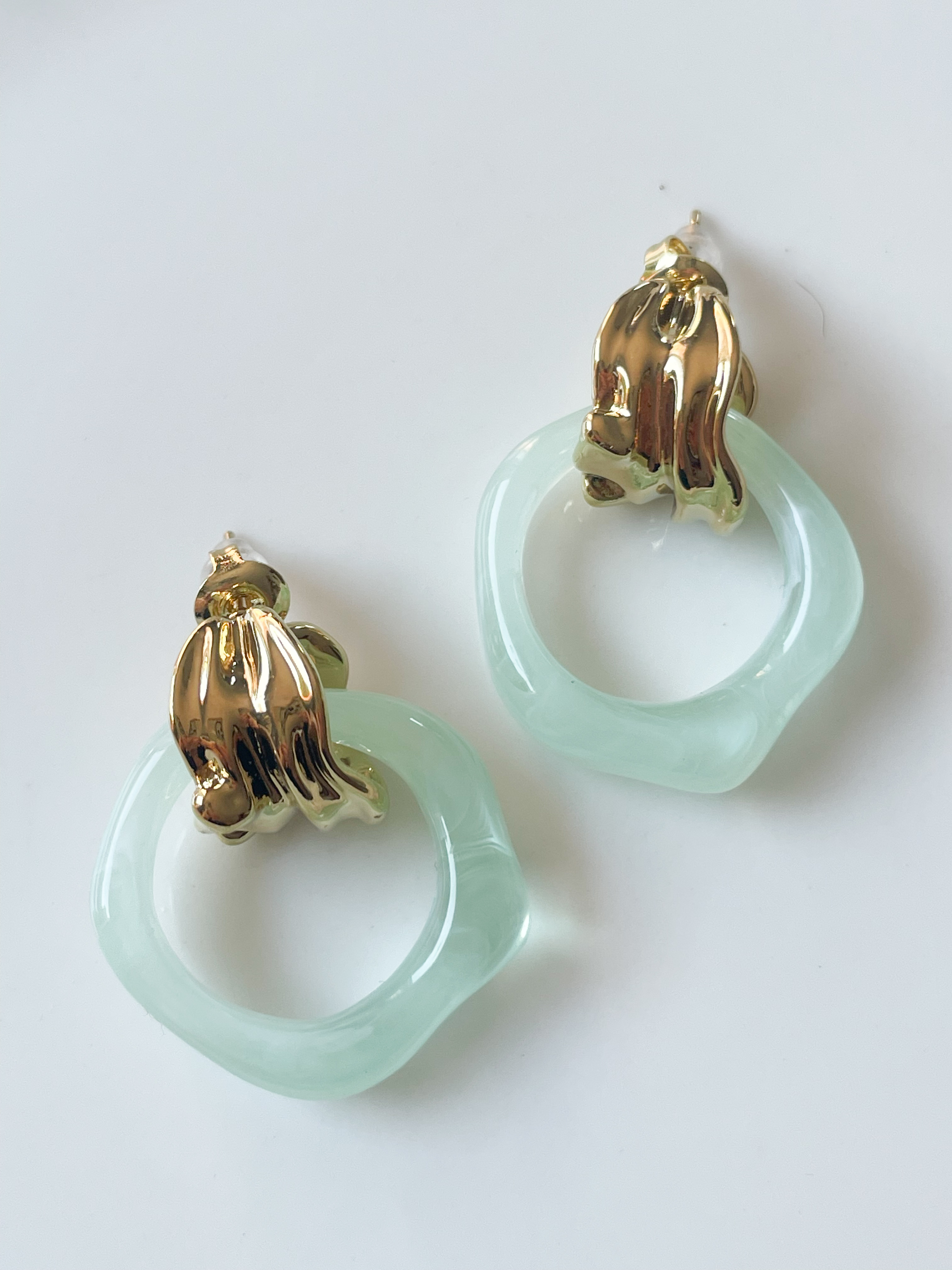 Boucles Sorbet vert doré