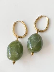 boucles Odile kaki doré