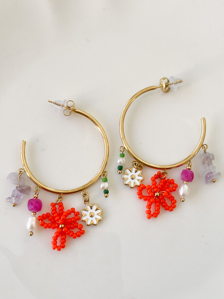 boucles créoles breloques doré
