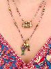 Collier Talisman violet vert doré