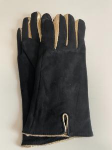 gants tactiles noirs doré