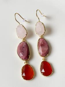 Boucles pierres Rosie doré