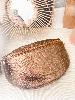 Sac banane cuir marron bronze doré
